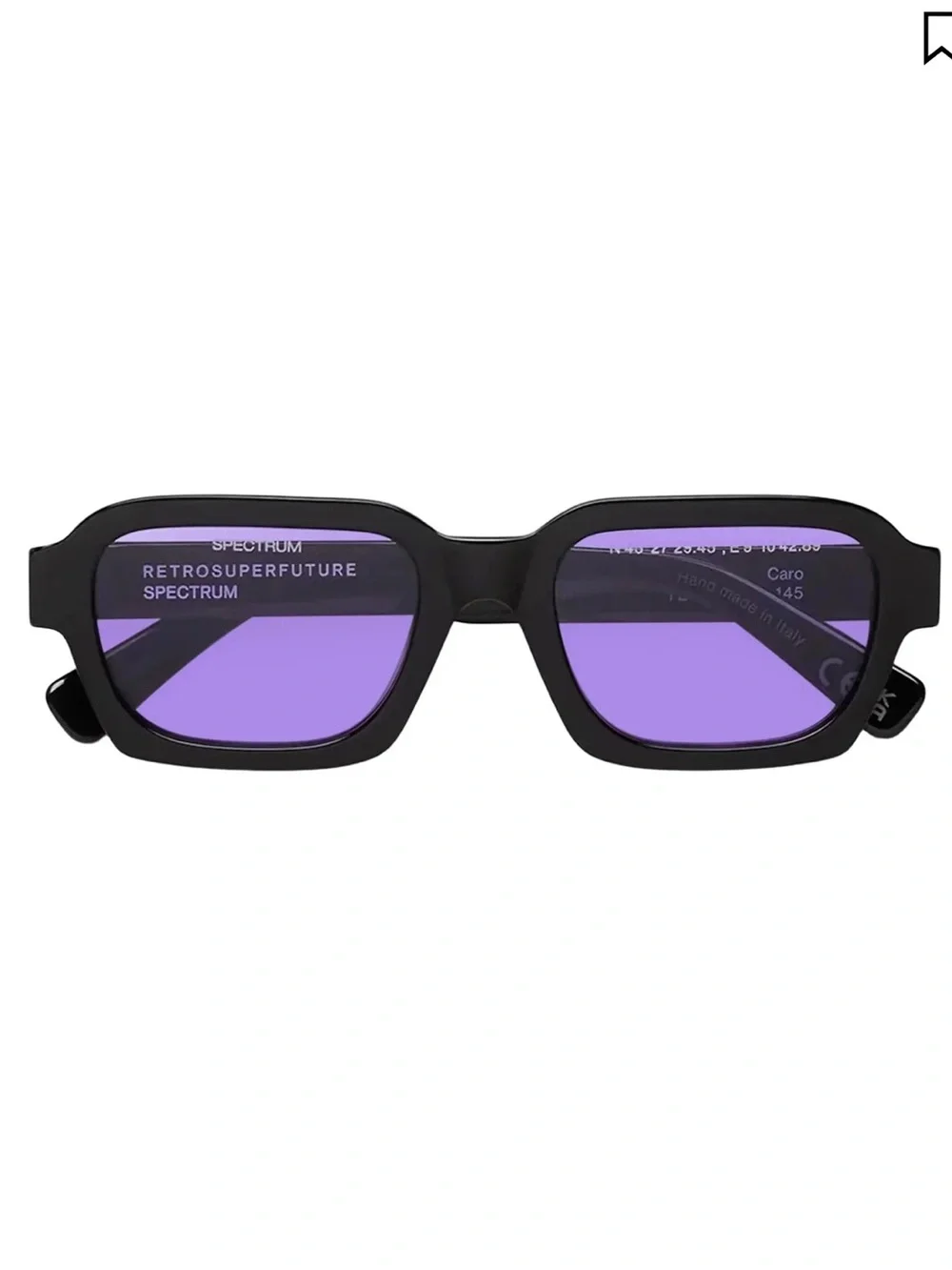 RetroSuperFuture Caro Sunglasses — Black Frame with Purple Lenses